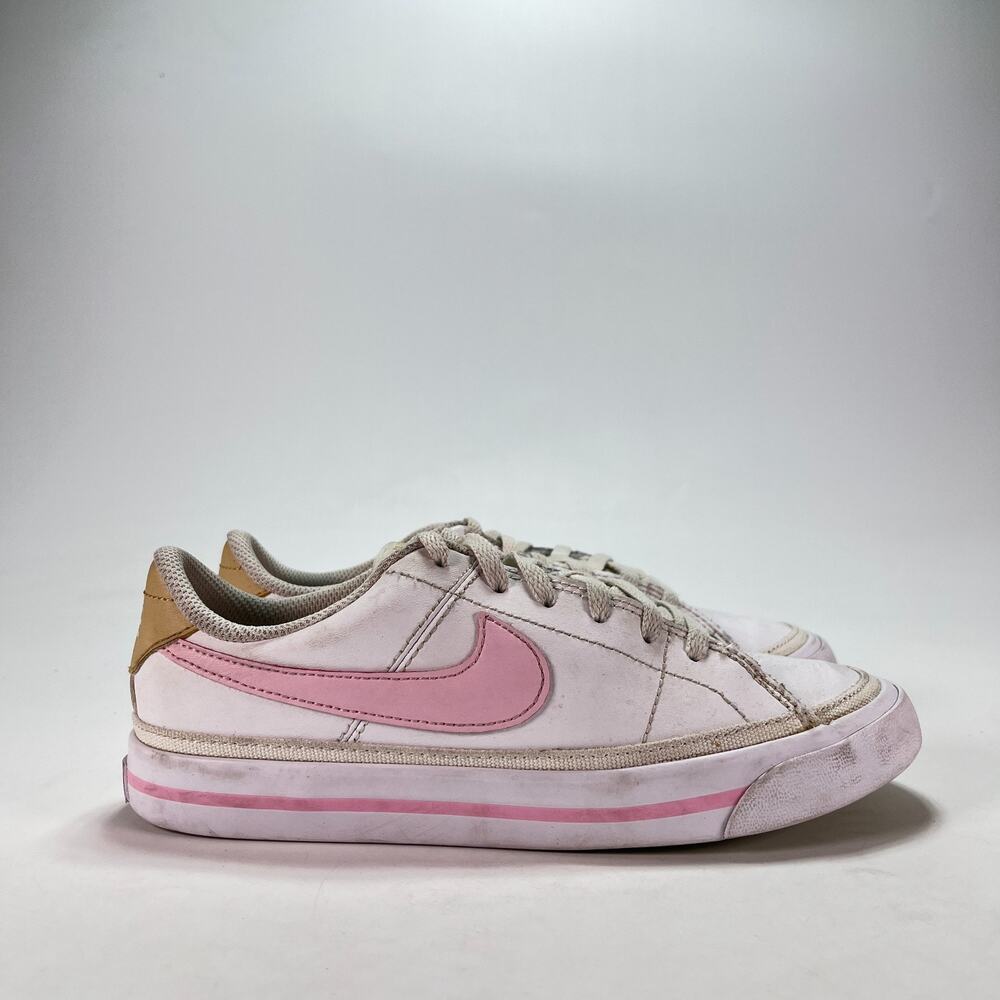 Nike Court Legacy White Pink Foam Leather Sneakers DA5380-115 Youth Size 3.5Y